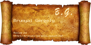 Brunyai Gergely névjegykártya